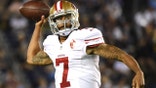 Colin Kaepernick #7 of the San Francisco 49ers makes a pass on the run during a preseason game against the San Diego Chargers at Qualcomm Stadium on September 1, 2016 in San Diego, California.