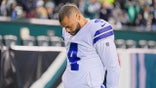 PHILADELPHIA, PA - JANUARY 09: Dallas Cowboys quarterback Dak Prescott (4) reflects during the game between the Dallas Cowboys and the Philadelphia Eagles on January 8, 2022 at Lincoln Financial Field in Philadelphia, PA.