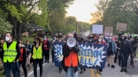 Protesters at the home of Supreme Court Justice Samuel Alito
