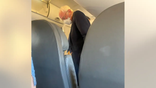 Democratic socialist Bernie Sanders snapped flying first class to stump for another ultra-progressive congressional candidate. Photo obtained by Fox News Digital