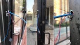 Photos provided to Fox News Digital show exposed intercom system wires outside of the Concerned Women for America's headquarters in D.C.