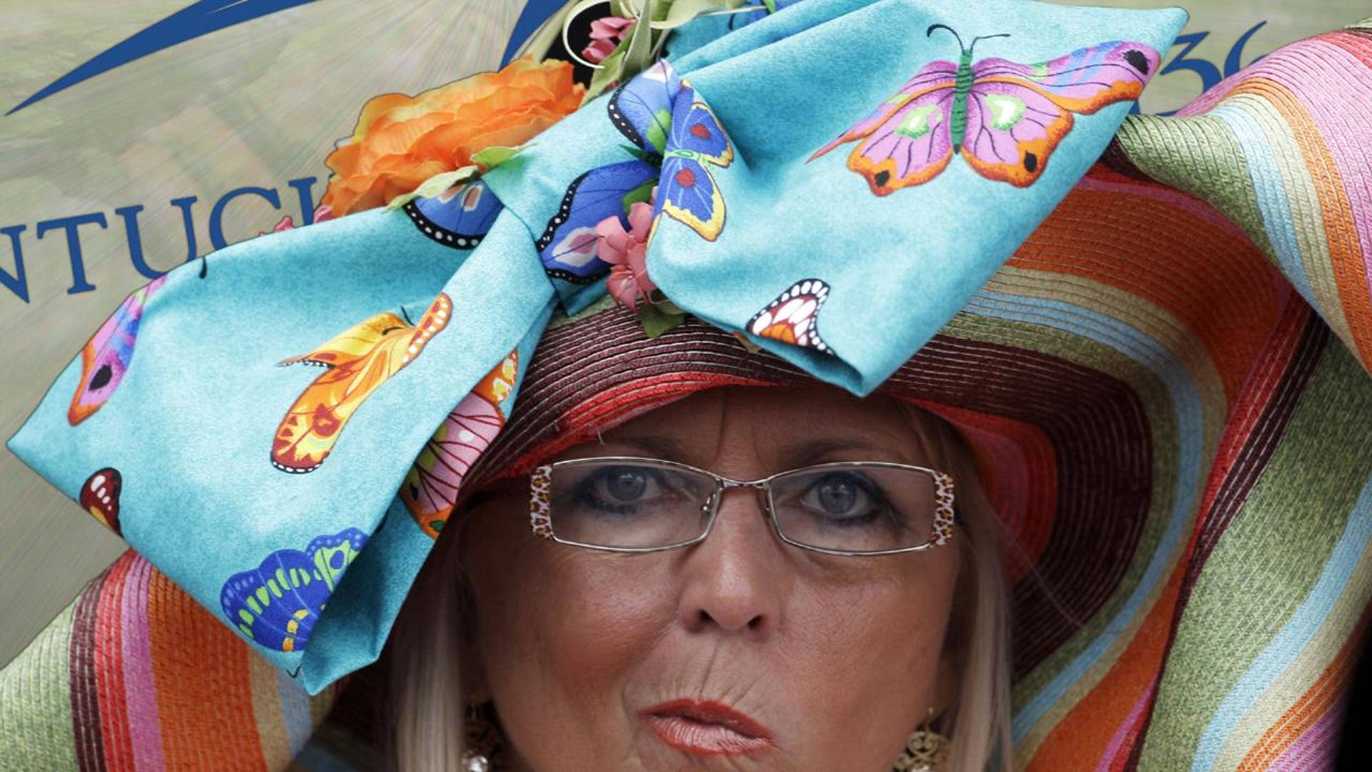 Butterfly print Kentucky Derby hat