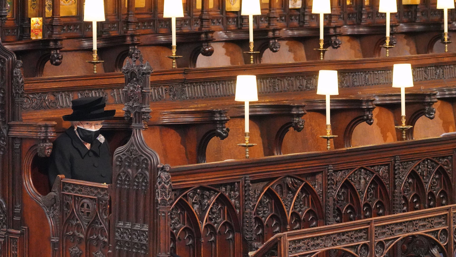 Queen Elizabeth attends Prince Philip's funeral