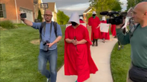 Handmaid-clad protester says Justice Barrett, mom of 5 biological kids, doesn't know about full-term pregnancy