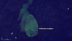 NASA satellite captures 'Sharkcano' eruption