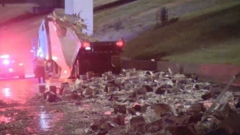 Truck hauling 35,000 pounds of eggs crashes on Dallas freeway