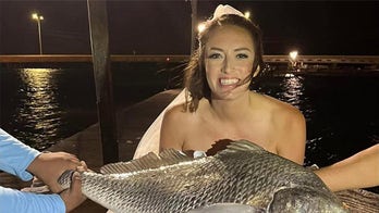 Texas bride reels in huge fish on wedding night: 'Biggest fish I’ve ever caught'