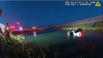 NY first responders rescue driver from car that crashed into reservoir, video shows