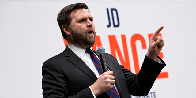 JD Vance in Independence, Ohio, on April 20.
