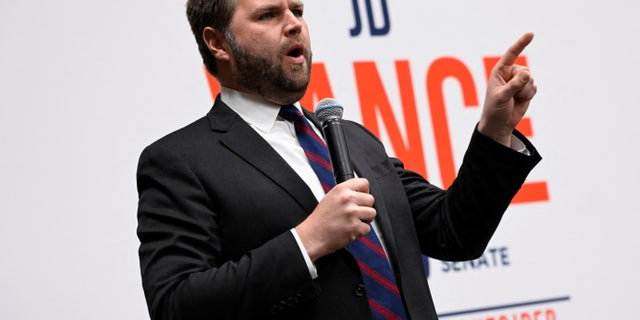 JD Vance in Independence, Ohio, on April 20.