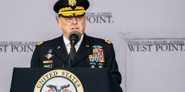 U.S. Army General Mark A. Milley, chairman of the Joint Chiefs of Staff speaks during the U.S. Military Academy's Class of 2022 graduation ceremony at West Point, New York, May 21, 2022.