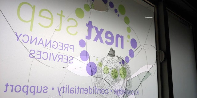 Vandalism at Seattle-area pregnancy center Next Step Pregnancy Services.