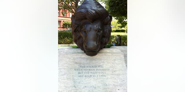 Proverbs 28:1 engraved on the National Law Enforcement Officer's Memorial in Washington, D.C.