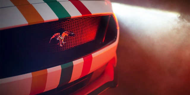 A night owl logo replaces the Mustang's pony.