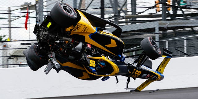 Colton Herta flipped his car during Indy 500 practice on Friday.