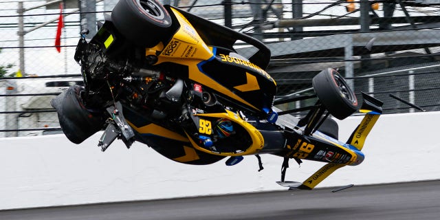 Colton Herta flipped his car during Indy 500 practice on Friday.