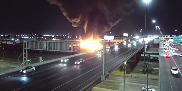 The massive blaze temporarily closed I-10 west of downtown Phoenix.