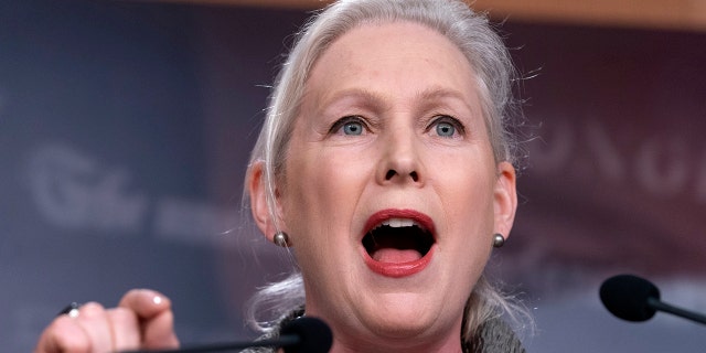 Sen. Kirsten Gillibrand, D-N.Y., speaks during a news conference about next week's vote to codify Roe v. Wade, Thursday, May 5, 2022, on Capitol Hill in Washington. Gillibrand is one of the leaders in Congress on UFO issues. (AP Photo/Jacquelyn Martin)