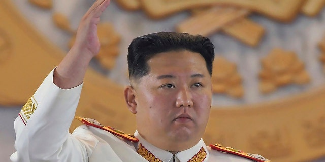FILE - In this photo provided by the North Korean government, North Korean leader Kim Jong Un delivers a speech during a military parade to mark the 90th anniversary of North Korea's army at the Kim Il Sung Square in Pyongyang, North Korea on April25, 2022. (Korean Central News Agency/Korea News Service via AP, File)