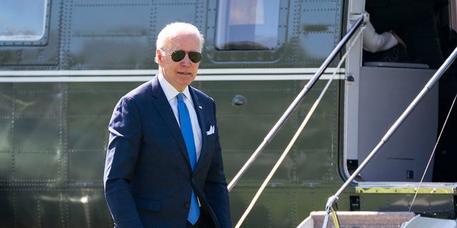 President Joe Biden arrives at the White House from a weekend trip to his Delaware home, May 9, 2022.