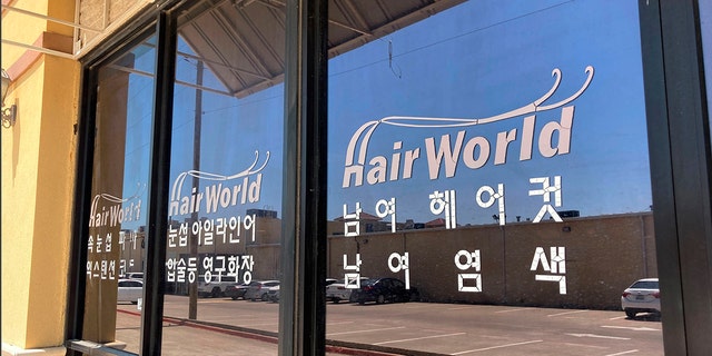 This photo shows the interior of the Hair World salon in Dallas on Thursday, May 12, 2022.