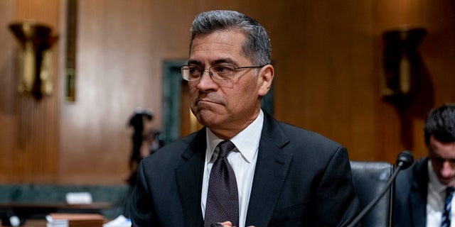 Health and Human Services Secretary Xavier Becerra arrives for a hearing on Capitol Hill in Washington, April 5, 2022. On Tuesday, his agency announced the creation of the Office of Environmental Justice (OEJ).