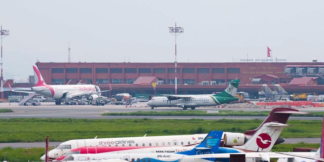 A general view of Tribhuvan International airport in Kathmandu, Nepal, Sunday, May 29, 2022. (AP Photo/Niranjan Shreshta)