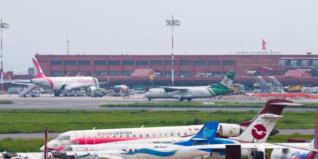 A general view of Tribhuvan International airport in Kathmandu, Nepal, Sunday, May 29, 2022. (AP Photo/Niranjan Shreshta)