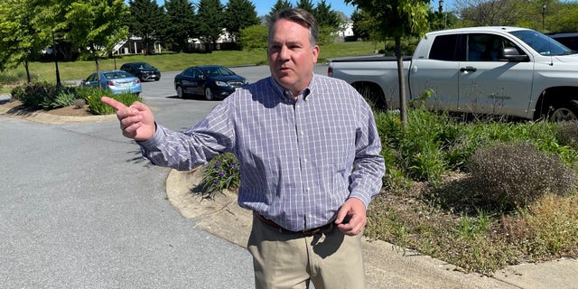 Rep. Alex Mooney of West Virginia arrives at a polling station in Charles Town, West Virginia to vote in the GOP congressional primary, on May 10, 2022 (photo by Fox News' Jake Karalexis)