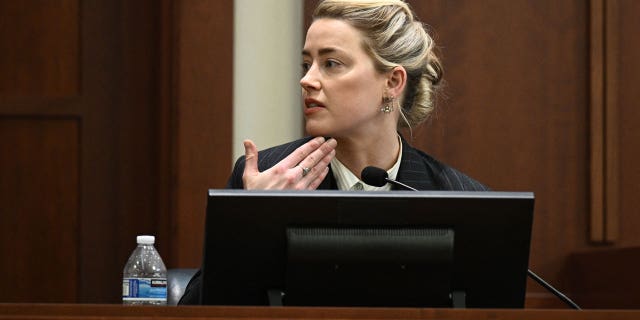 Amber Heard testifies at the Fairfax County Circuit Courthouse in Virginia, on May 17, 2022.