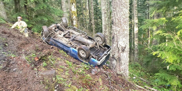 First responders located the vehicle in a remote area near Timber, Ore., with the help of a hiker, fire officials said.