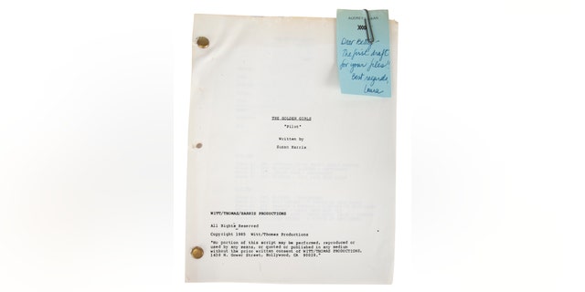 Betty White's Pilot script for the "Golden Girls."