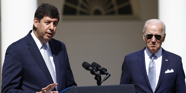 Steve Dettelbach, nominee for director of the Bureau of Alcohol, Tobacco, Firearms and Explosives (ATF), speaks in the Rose Garden of the White House in Washington, D.C., April 11, 2022. 