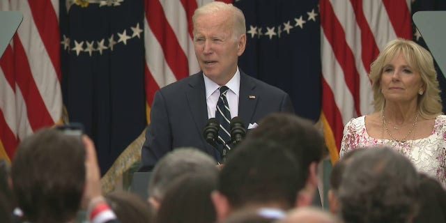 President Biden talked about students learning Spanish during a Cinco de Mayo event at the White House, giovedi, Maggio 5, 2022.