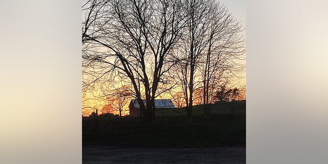 Barnes was able to make up some extra miles in Indiana because of the ideal riding conditions. He took this image of a sunset in Indiana.