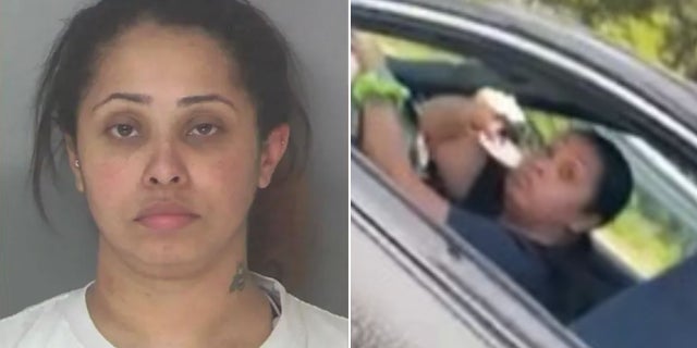 Brittney Griffith turned herself in to police hours after the shooting on I-20 on Sunday, authorities said.