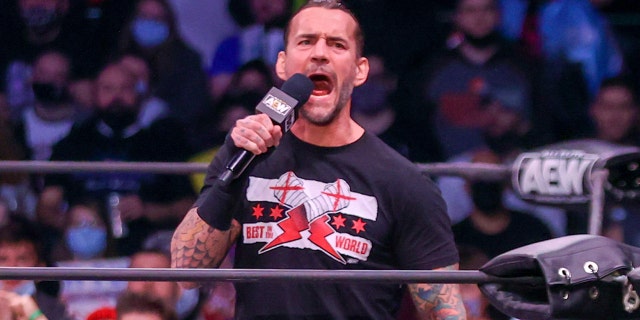 CM Punk in the ring during AEW Dynamite on January 26, 2022, at the Wolstein Center in Cleveland, OH.