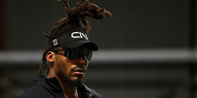 Cam Newton is seen during Fan Controlled Football Season v2.0 - Week Three on April 30, 2022, in Atlanta, Georgia.
