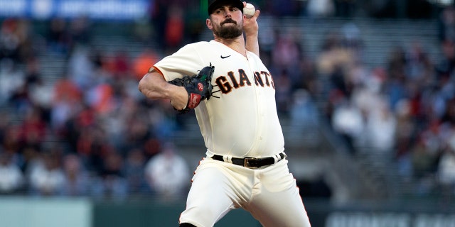 San Francisco Giants starting pitcher Carlos Rodon delivers against the Colorado Rockies during the second inning of a baseball game, Monday, May 9, 2022, in San Francisco.