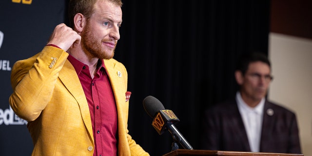 Carson Wentz: Colts owner Jim Isray's criticism 'came out of left field' 4 Quarterback Carson Wentz of the Washington Commanders is introduced, and head coach Ron Rivera looks on at Inova Sports Performance Center March 17, 2022, in Ashburn, Va.