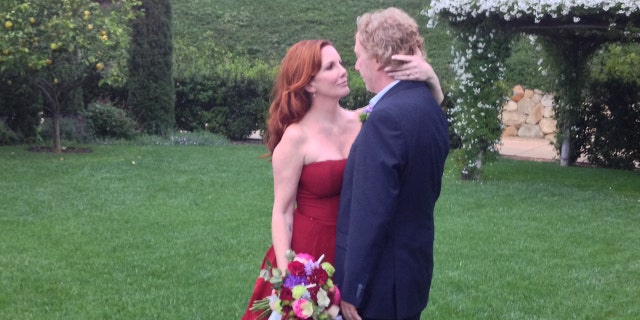 Melissa Gilbert and Timothy Busfield on their wedding day, circa  2013.