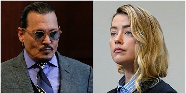 Johnny Depp and Amber Heard in Fairfax, Virginia, court.