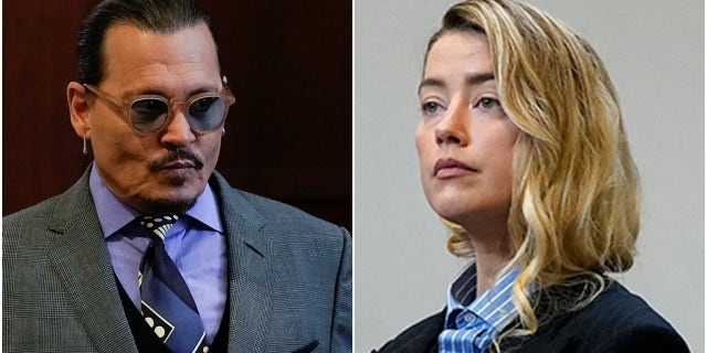 Johnny Depp and Amber Heard in Fairfax, Virginia court.