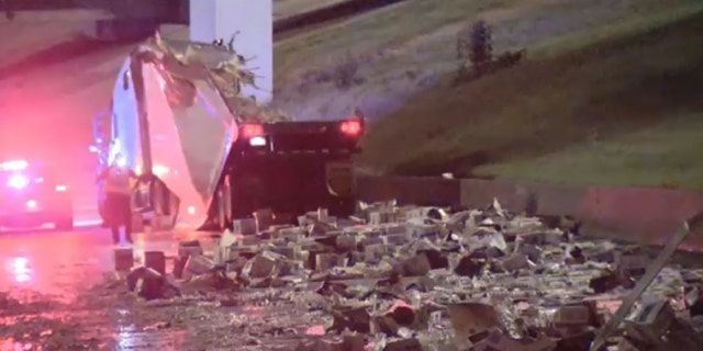 The big rig was reportedly hauling 35,000 pounds of eggs.
