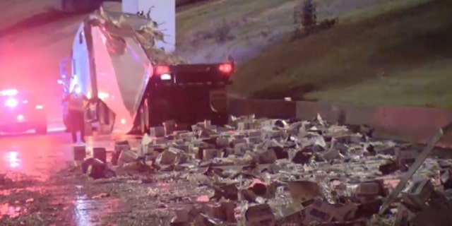 The big rig was reportedly hauling 35,000 pounds of eggs.