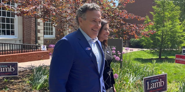 Republican Senate candidate Dave McCormick arrives to vote in Pennsylvania's primary, in Pittsburgh, on May 17, 2022.