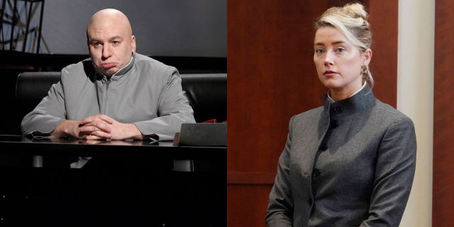 Amber Heard was compared to Dr. Evil over a wardrobe choice. (Getty)
