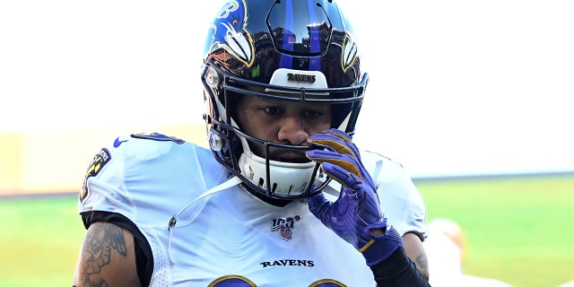 Baltimore Ravens free safety Earl Thomas #29 walks off the field before a game against the Cleveland Browns on December 22, 2019 at FirstEnergy Stadium in Cleveland, Ohio. Baltimore won 31-15.