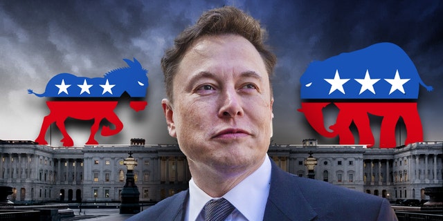 Elon Musk between the Democrat and Republican Parties