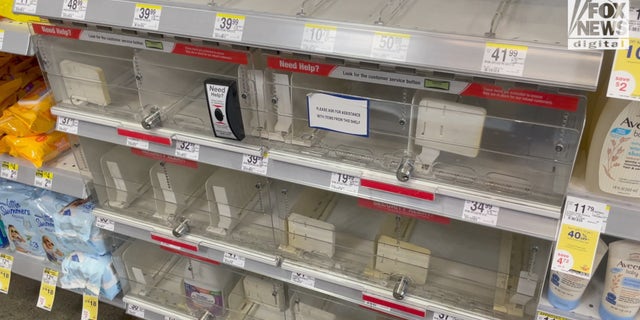 Retailers are keeping limited availability of baby formula on the shelves to regulate purchases amid sparse supply (Megan Myers/Fox Digital)